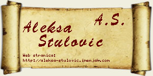 Aleksa Štulović vizit kartica